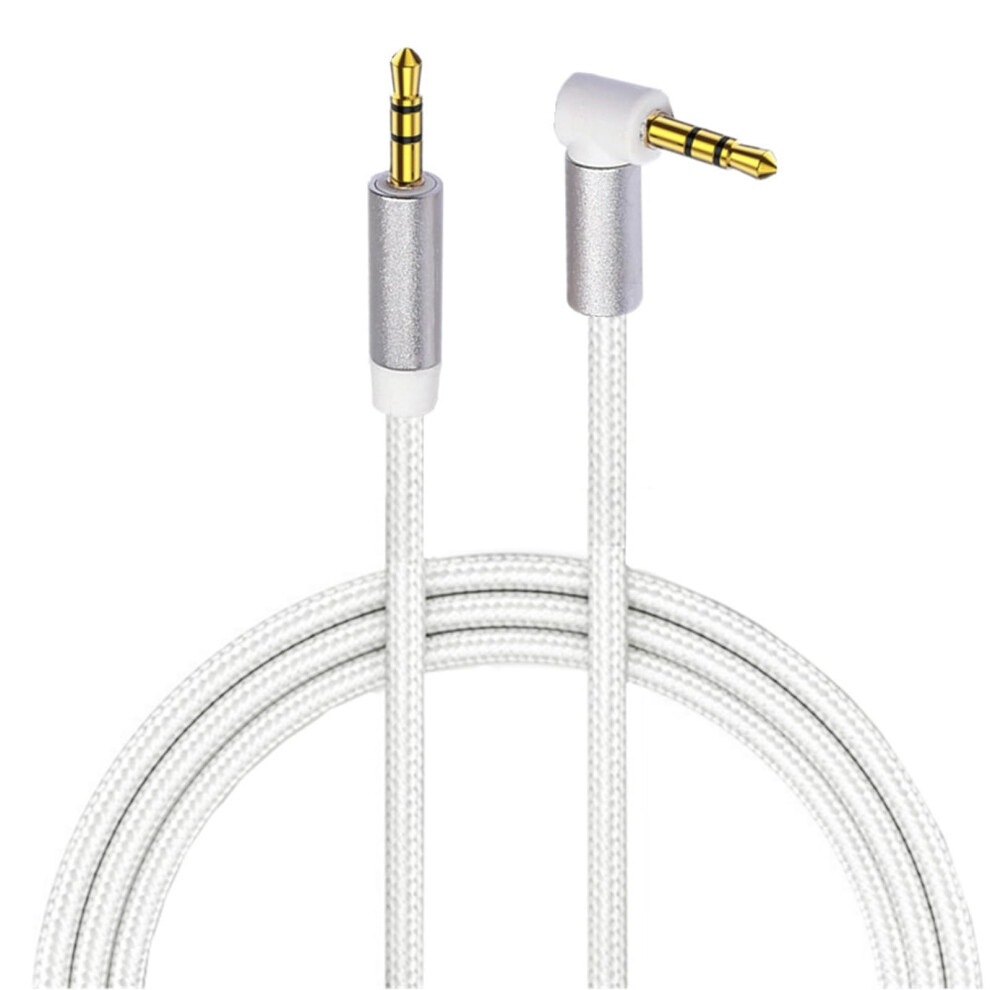 3.5Mm Right Angle Aux Cable 2M Male To Male Stereo Audio Cord For Car Headphones Durable Woven 9330225831648