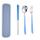 3pcs Portable Stainless Steel Tableware Creative Set Chopsticks Spoon compatiblek Gift,Blue 1