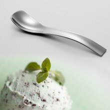 Eiscremelöffel mit poliertem Edelstahlgriff, kleiner Teelöffel