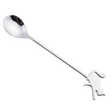 304 Stainless Steel Cartoon Pet Stirring Spoon compatiblek Fruit compatiblek Dessert Scoop, Beckon Cat Spoon (Silver)