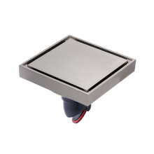 Bathroom Large Displacement Anti-odor Floor Drain, K8014 Nickel Brushes+Black Straight Row