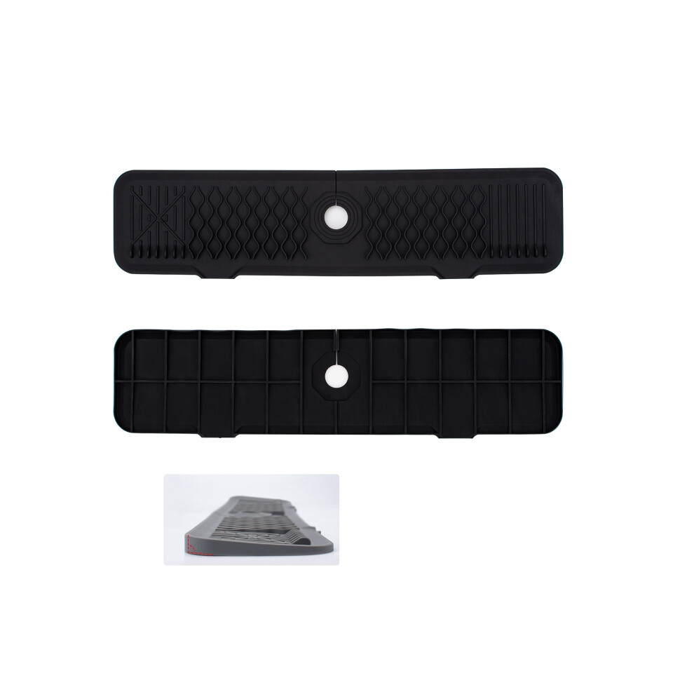 Slope Silicone Faucet Drain Pad Splash-Proof Sink Faucet Mat(Black) 6083684935398