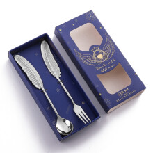 304 Stainless Steel Feather Spoon compatiblek Literary Tableware,
