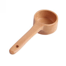 Cuchara de madera de mango largo, cuchara para condimentos, cuchara para postre, café, leche o té (pequeña)