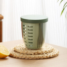 Vaso para frutas y verduras de 600 ml con tapa y fiambrera hermética compatible (verde).