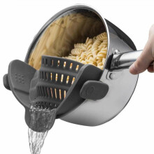 Silicone Pasta Strainer Wide Mouth Colander(Gray)