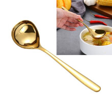 Stainless Steel Sauce Spoon Creative Big Head Long Handle Spoon,Gold