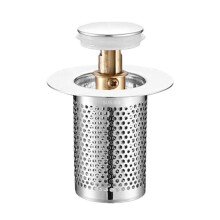 Bonde de lavabo à panier en acier A1, large diamètre, noyau en cuivre, entraxe de 33 à 55 mm, compatible avec tous les types de bonde,