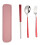 3pcs / Set Portable Stainless Steel Tableware Creative Set Chopsticks Spoon compatiblek Gift,Red 1