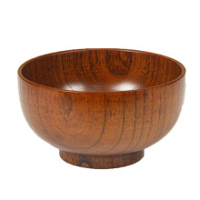 Adult Children Jujube Solid Wood Bowl Soup Noodle Bowl Household Tableware,Diameter 13 cm