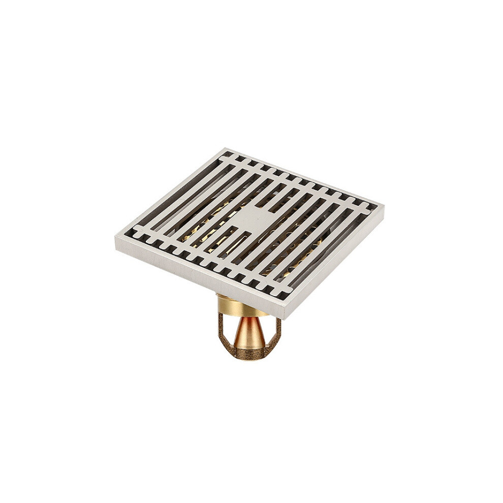 Full Copper Odor Proof Floor Drain, K7007 Nickel Brush Single Use+Magnetic Suspension 6083684935145