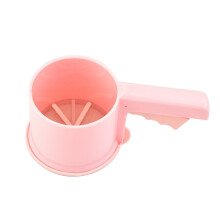 Portable handheld semi-automatic flour sifter baking tool (pink)