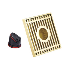 Full Copper Odor Proof Floor Drain, K7002 Gold Dual Use+Straight Row