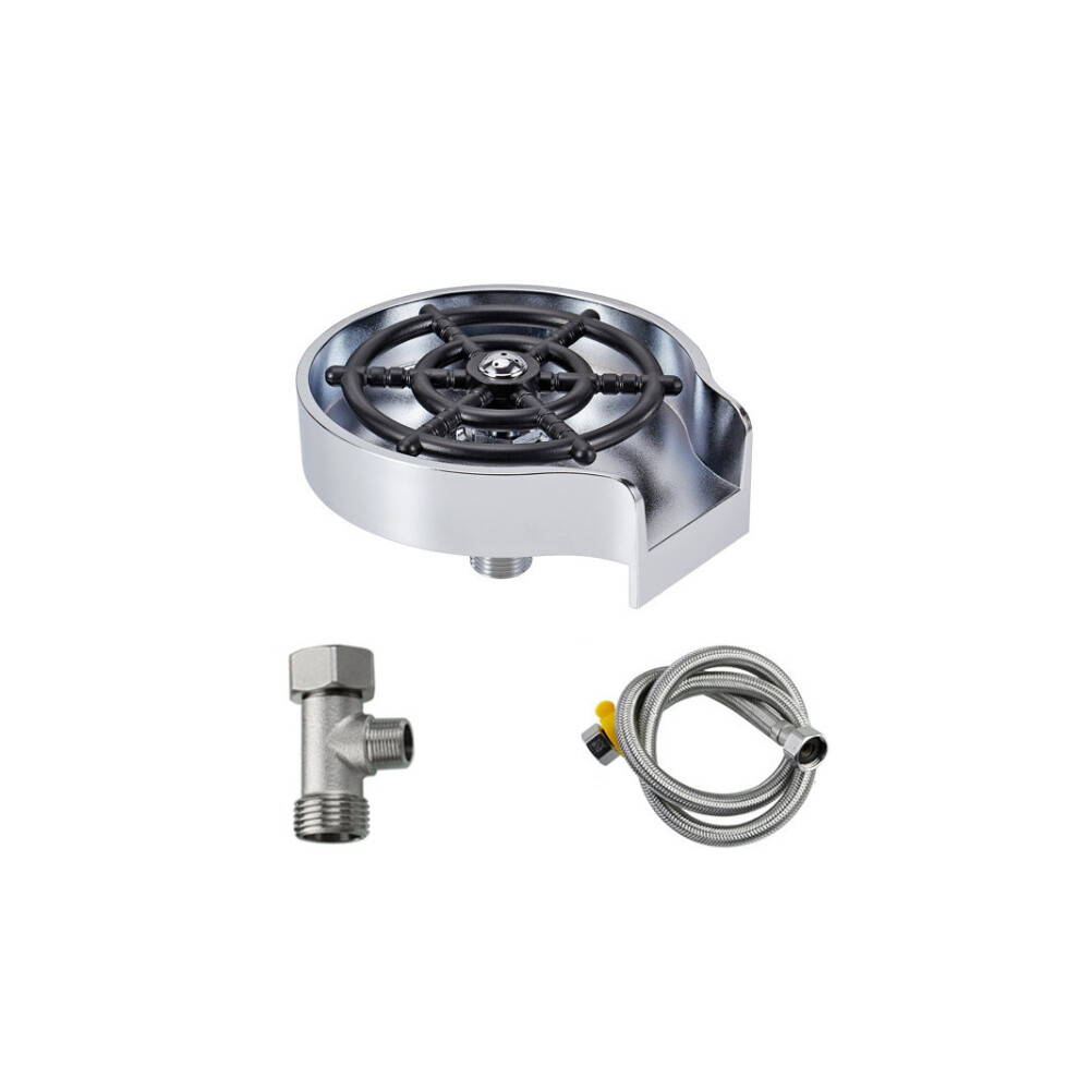 Automatic Faucet High Pressure Spray Washer, Silver+Soft Hose+G1/2 Three-Way 6083684935541