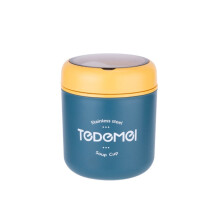 Portable insulated and sealed soup cup with lid; breakfast lunch box for office workers (blue)