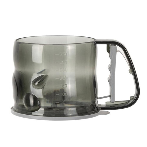Kitchen Handheld Semi-Automatic Flour Sifter Baking Assistant Powder Sieving Tool(Tea Gray)
