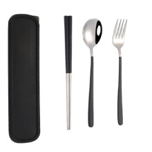 3pcs Portable Stainless Steel Tableware Creative Set Chopsticks Spoon compatiblek Gift,