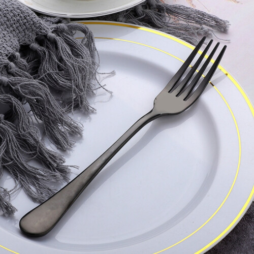 Cake Fruit compatiblek Dinner Salad Tableware Stainless Steel compatiblek(Black)
