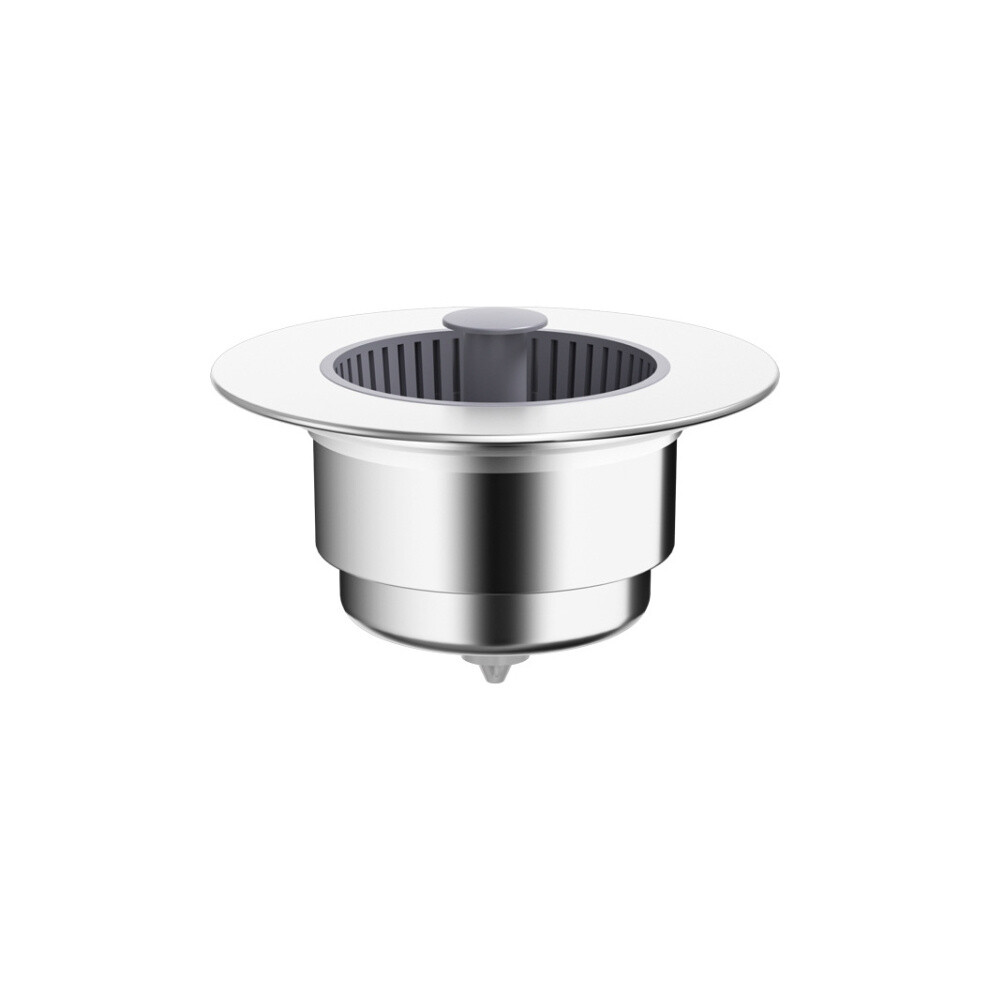 Pop Up Kitchen Sink Drain Strainer Stopper Combo Anti-Clog And Easy Clean(Silver) 6083684934513