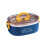 Large Capacity Oval Divided Portable Office Insulation Lunch Box,600ml (Stainless Blue) 1