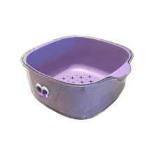 Household Dual Layer Thickened Cartoon Draining Basket Multifunctional Kitchen Dishwashing Hamper, Small Purple