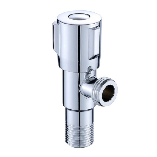 Stainless Steel Angle Valve Single Handle Electroplating Wire Drawing Angle Valve,Three Round Plated Cold Water