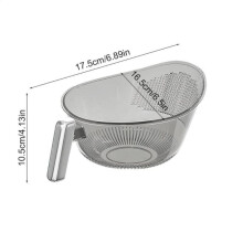 Kitchen Colander With Handle Household Rice Washing & Vegetable Cleaning Basket(Grey)