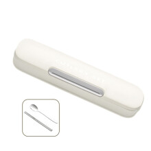 Portable spoon and chopstick cutlery set with storage box, suitable for students, office workers, and campers (white).