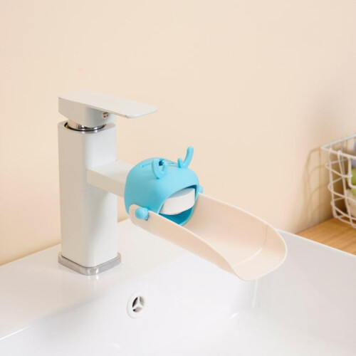 Prolunga per rubinetto per bambini a forma di piccolo cervo, antispruzzo, strumento deviatore per rubinetto domestico (blu)