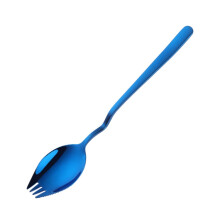 Stainless Steel Instant Noodle compatiblek Multi-Purpose V-Shaped Knife compatiblek Spoon Integrated Tableware, Blue