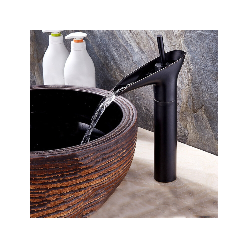 Bathroom Faucet Washbasin Waterfall Hot & Cold Faucet, Specification:99529 Black 6083684935350