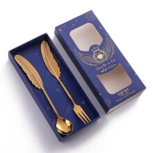 304 Stainless Steel Feather Spoon compatiblek Literary Tableware,