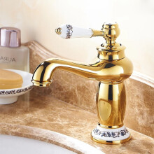 Antique Hot and Cold Bathroom Washbasin Faucet, Short Model+Water Inlet Pipe