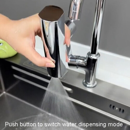 Multi-functional Flying Rain Waterfall Spout Connector Kitchen Faucet Splash Universal Swivel Bubbler,Silver 2