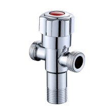 Stainless Steel Double Outlet Angle Valve Single Handle Double Control 1 In 2 Out Electroplating Wire Drawing Angle Valve,Plated