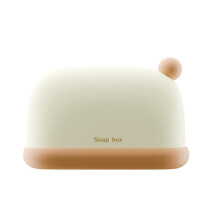 Portable travel-sized airtight soap dish, suitable for home bathroom use (brown).