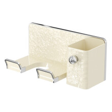 Soporte para secador de pelo doméstico, estante de almacenamiento de pared (plata lechosa)