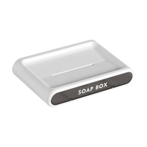 Double-Layer Drain Soap Box Bathroom Without Percompatibleation Wall-Mounted Creative Drain Rack(Transparent Gray)