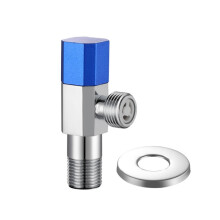 Octagonal pure copper angle valve with check valve, high flow rate inlet valve (blue wheel)