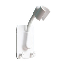 Estante de ducha multifuncional universal ajustable para baño, sin orificios (blanco)