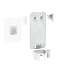 Bathroom Wall-Mounted Curling Iron Organizer Holder with Adjustable Clamps Built-In Cord Wrap(White)