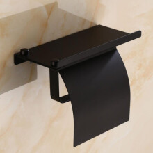 4103 Stainless Steel Roll Paper Holder Mobile Phone Paper Towel Rack Hotel Bathroom Rack,Black