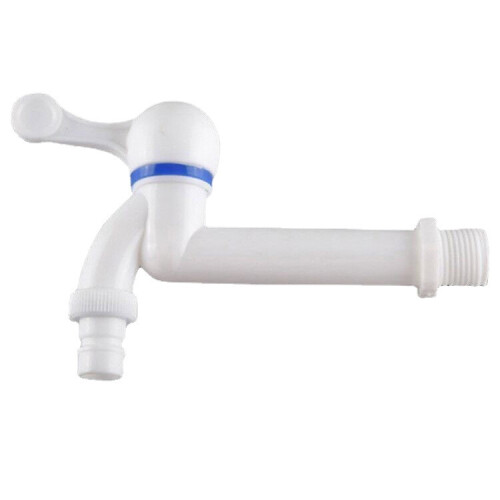 Plastic single-cold water tap, wall-mounted washing machine tap (6 points)