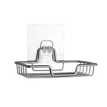 Stainless Steel Wall-Mounted Bathroom Soap Storage Rack, Single Layer With Sticker