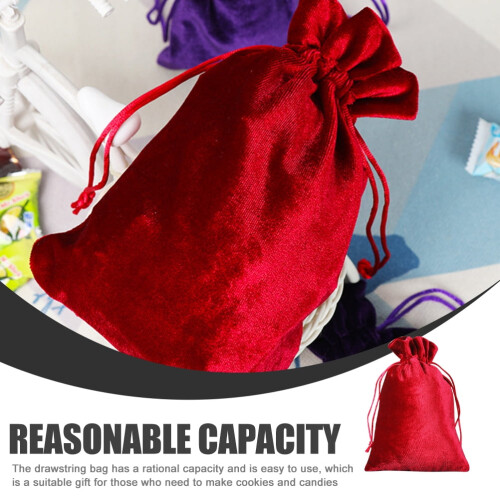 4 Pcs Pleuche Drawstring Candy Bags 20x13cm 1