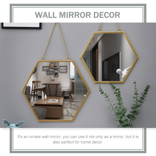 Hexagon Wall Mirror Vintage Style Wall Mounted Mirror 2