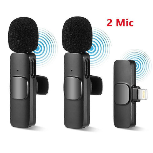 Wireless Lavalier Microphone for Android iPhone Phone ipad Vlog Live Stream Mic