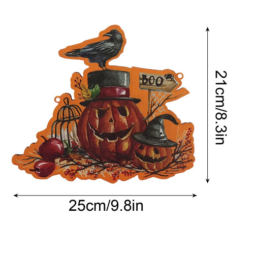 Halloweenské dekorace Dřevěná dýňová čarodějnice Zombie sada 2