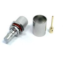QMA Female Connector for RG214 Cable Straight Crimp Bulkhead RF Coaxial Connector 6GHz Stable Signal