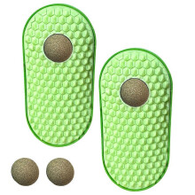 (green, A) Pea Hair Scrubber, Cat Self-Grooming Arch, Itch Relief Toy, Massage Brush, Face Groomer for Pets, with Worm-like Balls Replacement